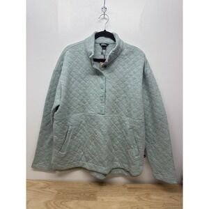 Eddie Bauer Women's XL Quilted Pullover‎ – Soft Sage Green/Blue Sweatshirt #51